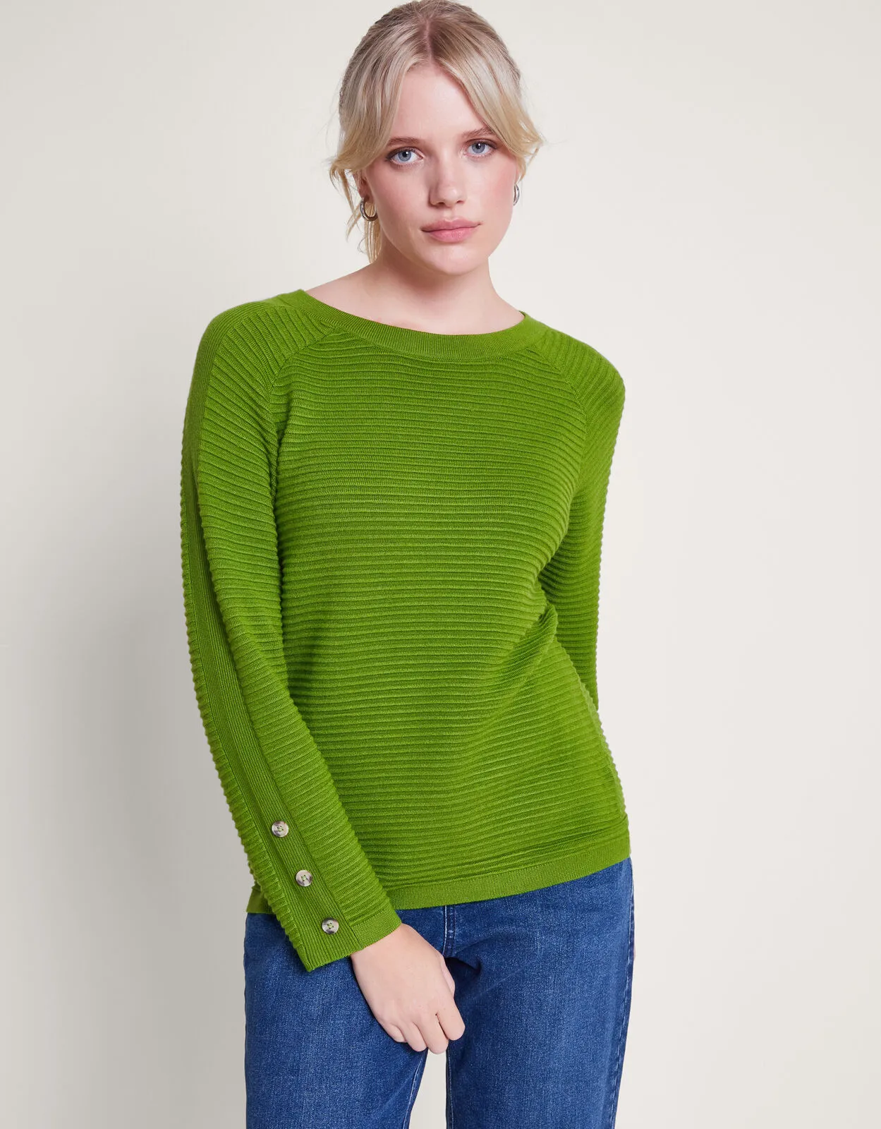 Ola Ottoman Rib Jumper Green