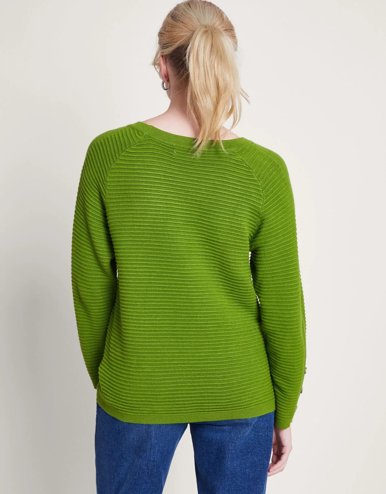 Ola Ottoman Rib Jumper Green