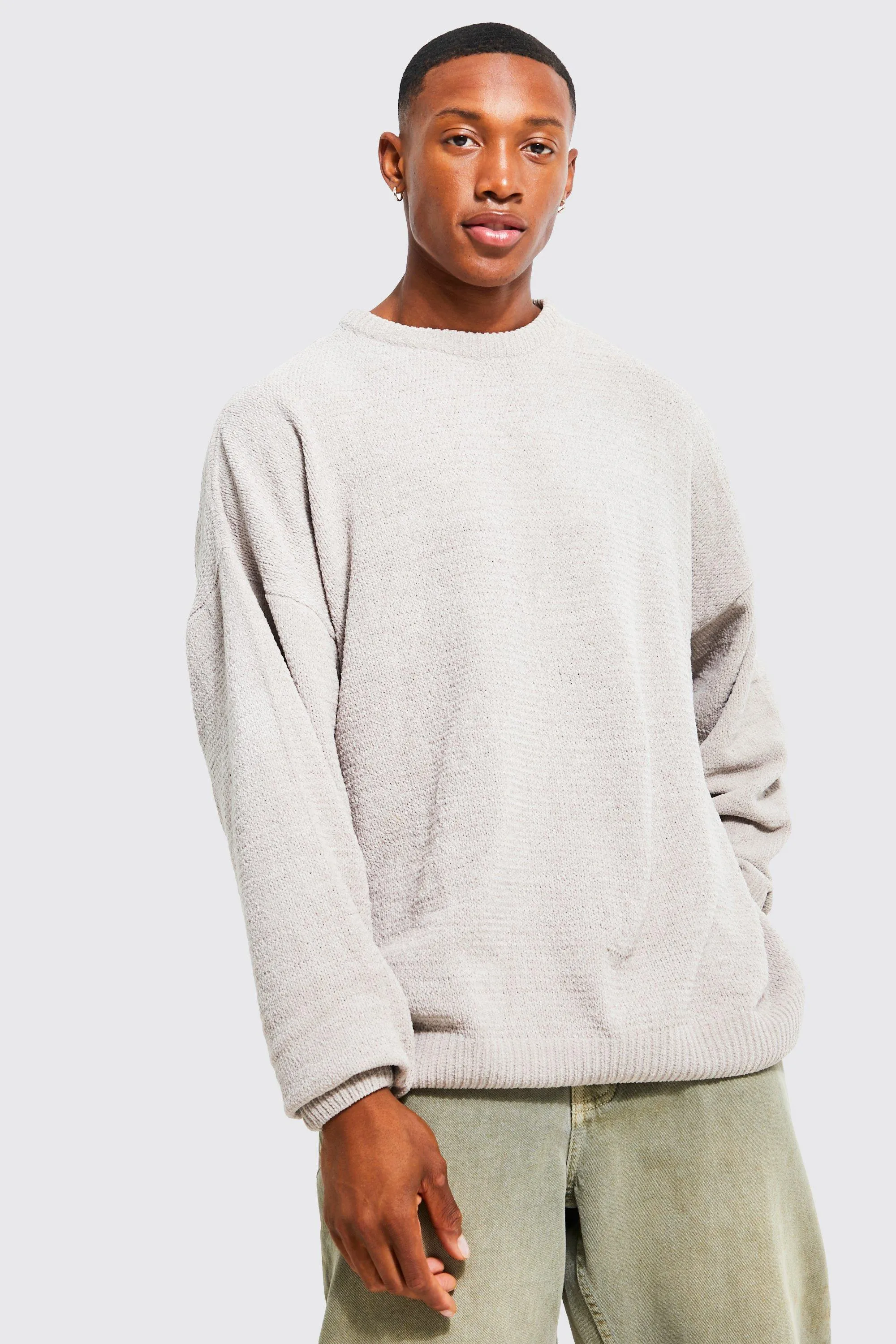 Oversized Chenille Crew Neck Jumper