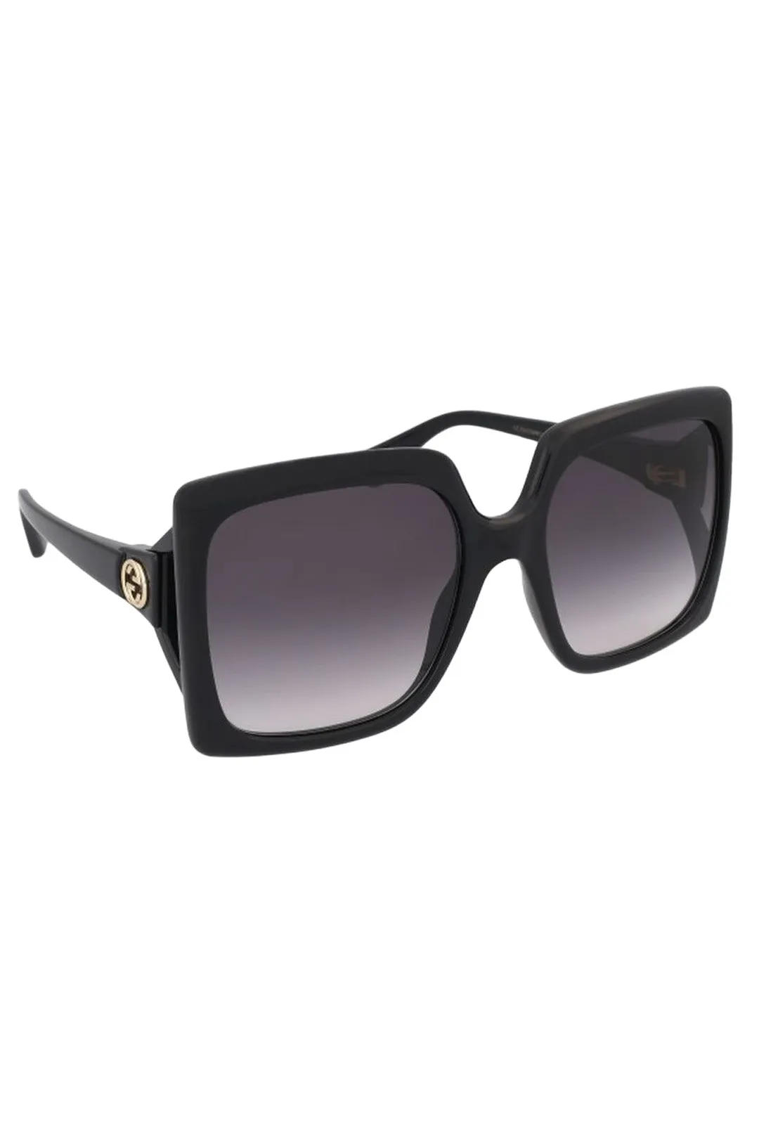 Oversized Square Logo Temple Sunglasses