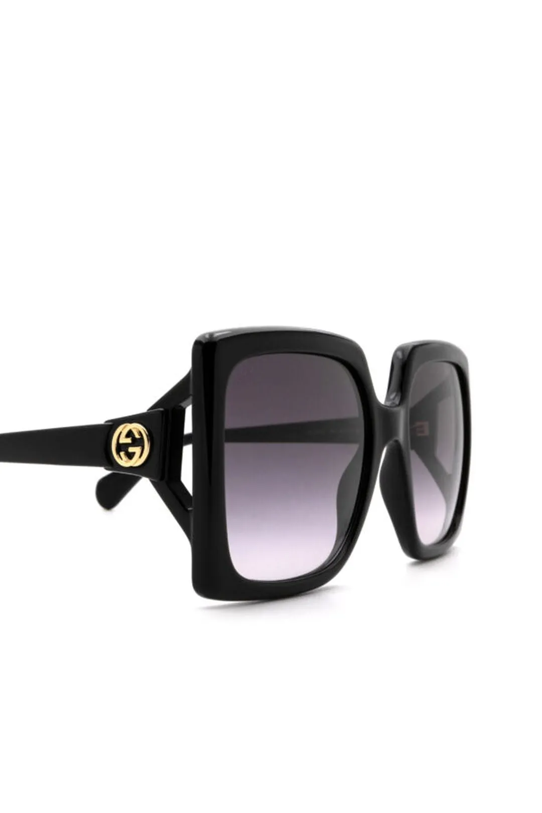 Oversized Square Logo Temple Sunglasses