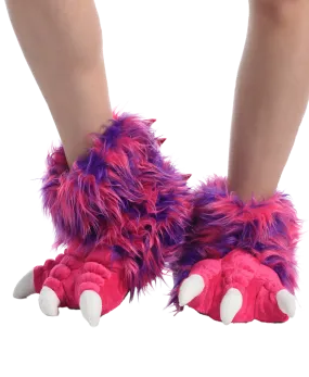 Pink Monster Kid and Adult Paw Slipper