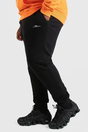 Plus Size Man Script Skinny Fit Joggers | boohooMAN UK