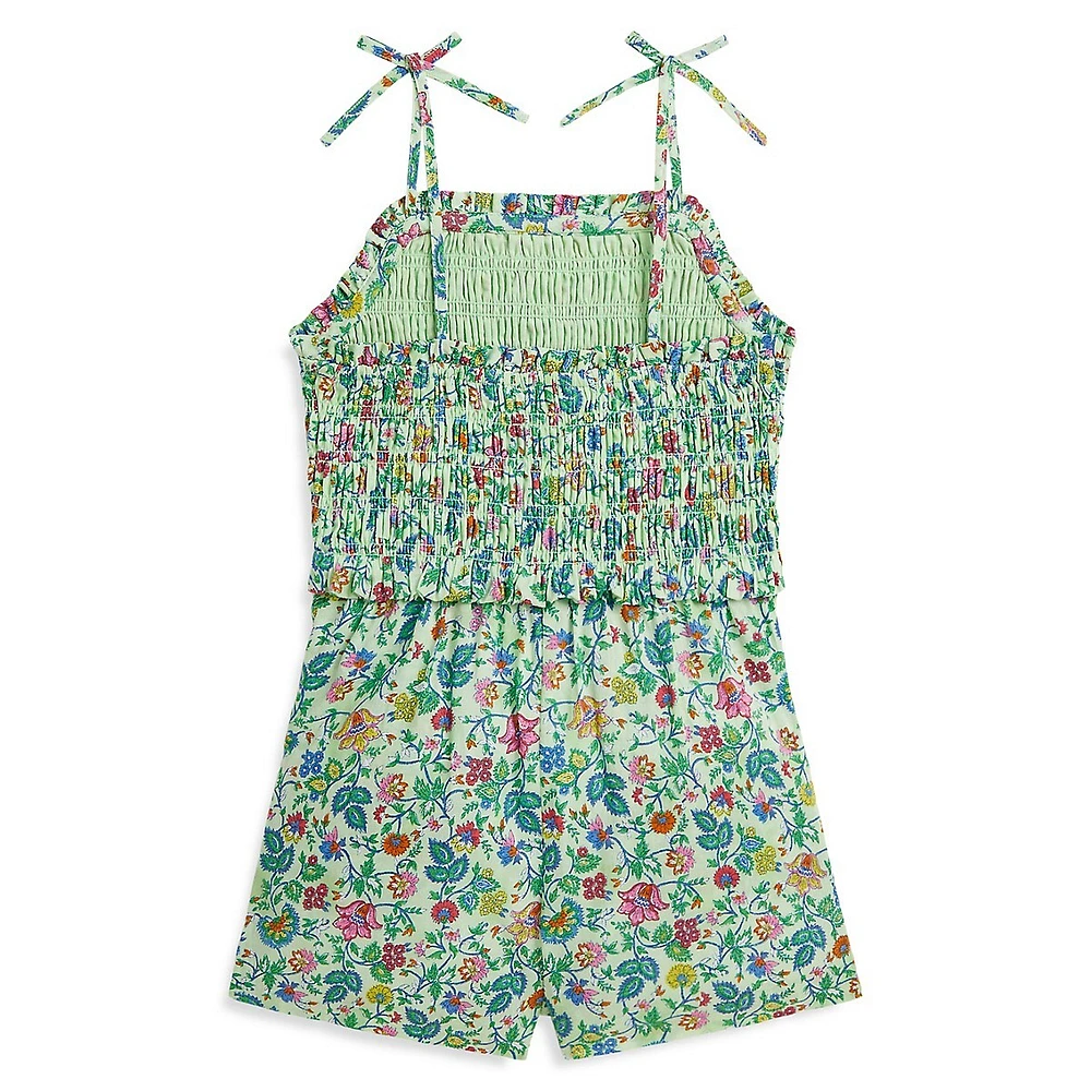 Polo Ralph Lauren Little Girl's Floral Smocked Cotton Batiste Romper