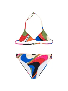 Pucci   Printed Lycra triangle bikini set 