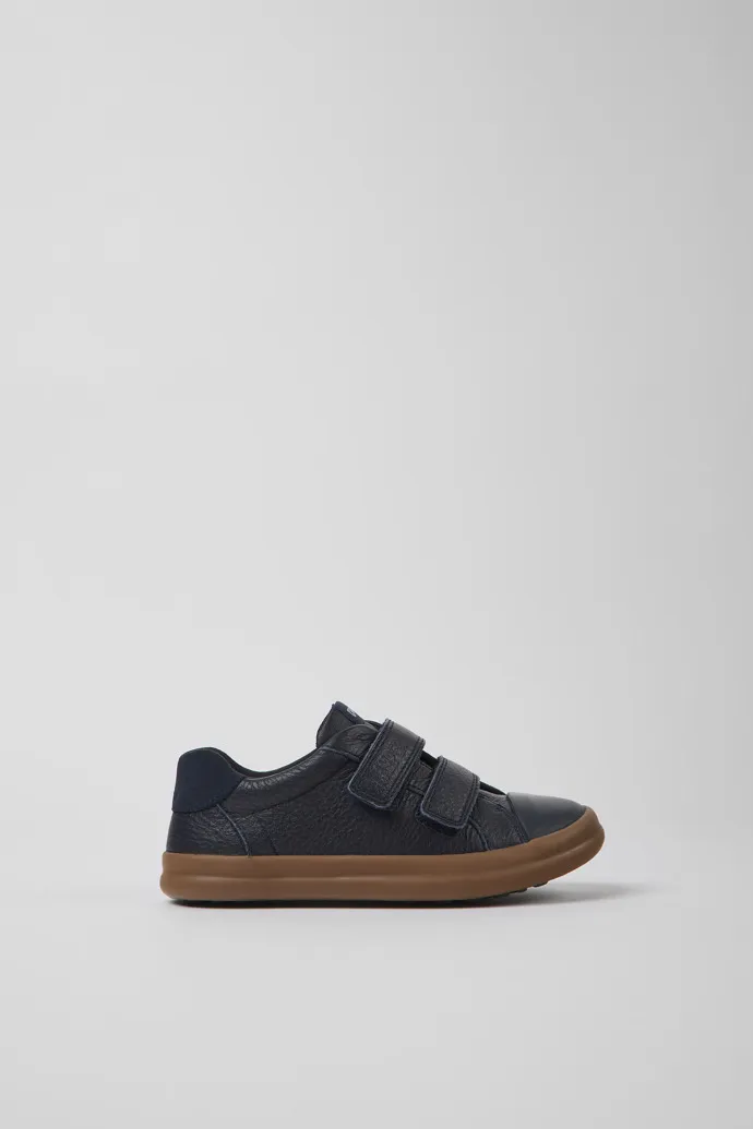 Pursuit Blue leather and nubuck sneakers for kids