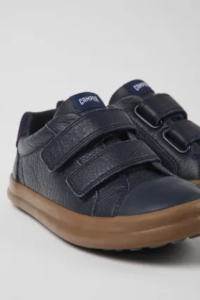 Pursuit Blue leather and nubuck sneakers for kids