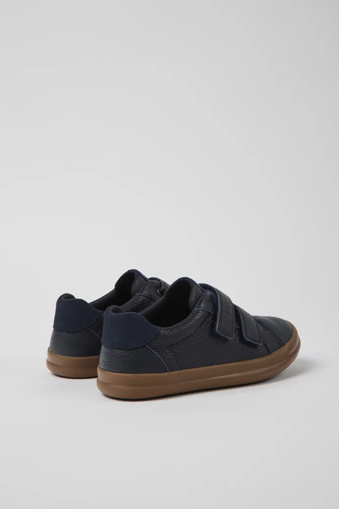 Pursuit Blue leather and nubuck sneakers for kids