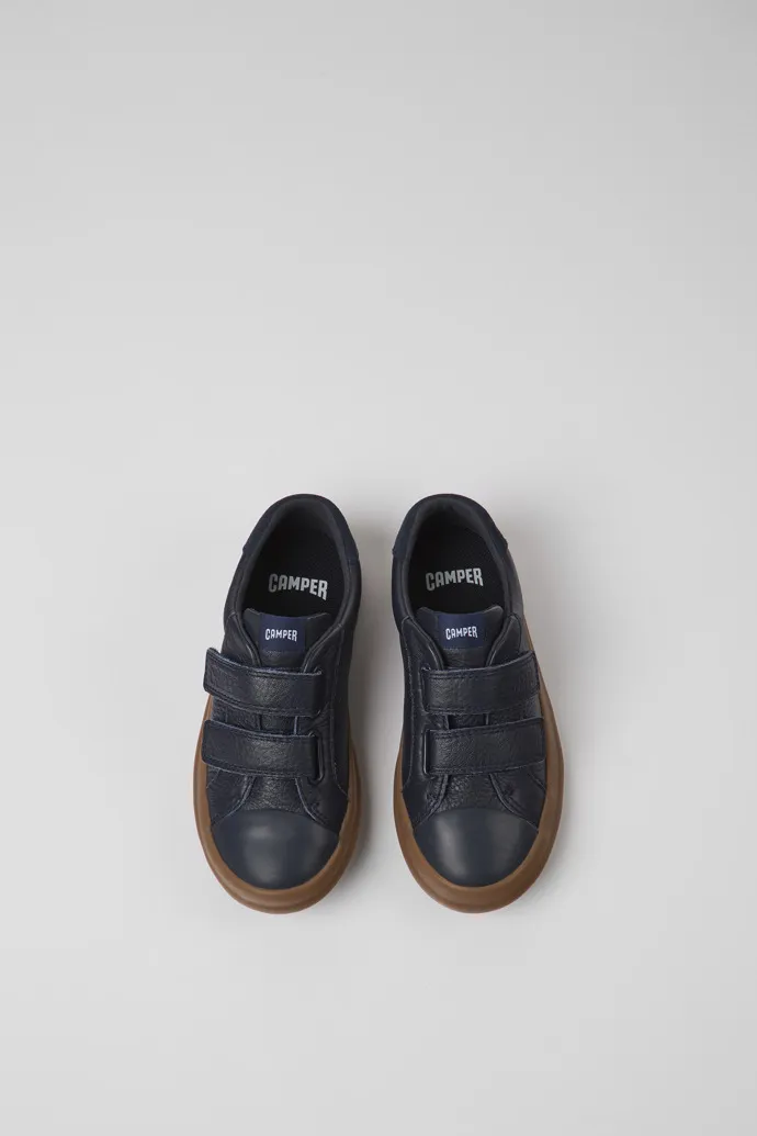 Pursuit Blue leather and nubuck sneakers for kids