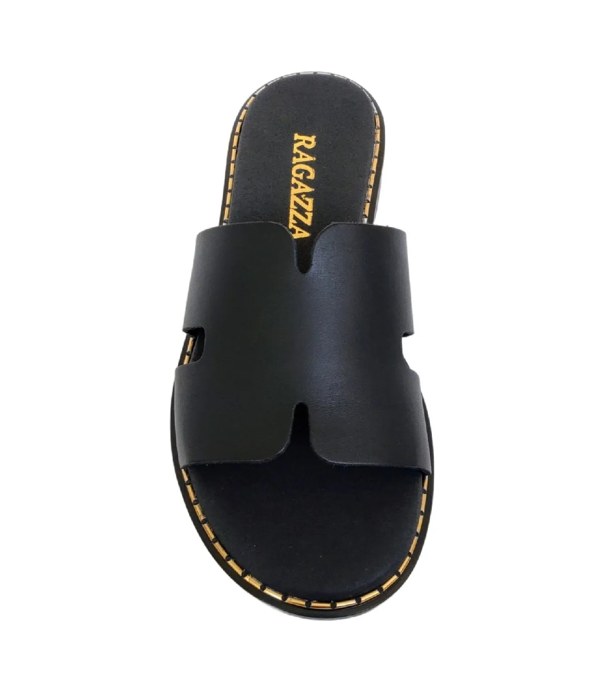 Ragazza Leather Slipper- Black 01041