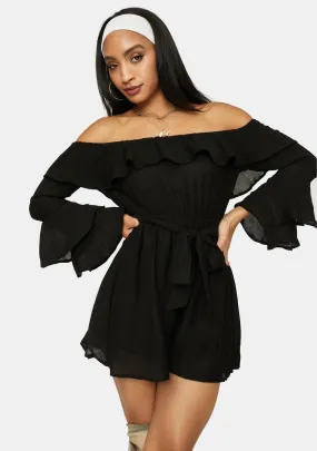 Rags To Riches Off The Shoulder Romper-