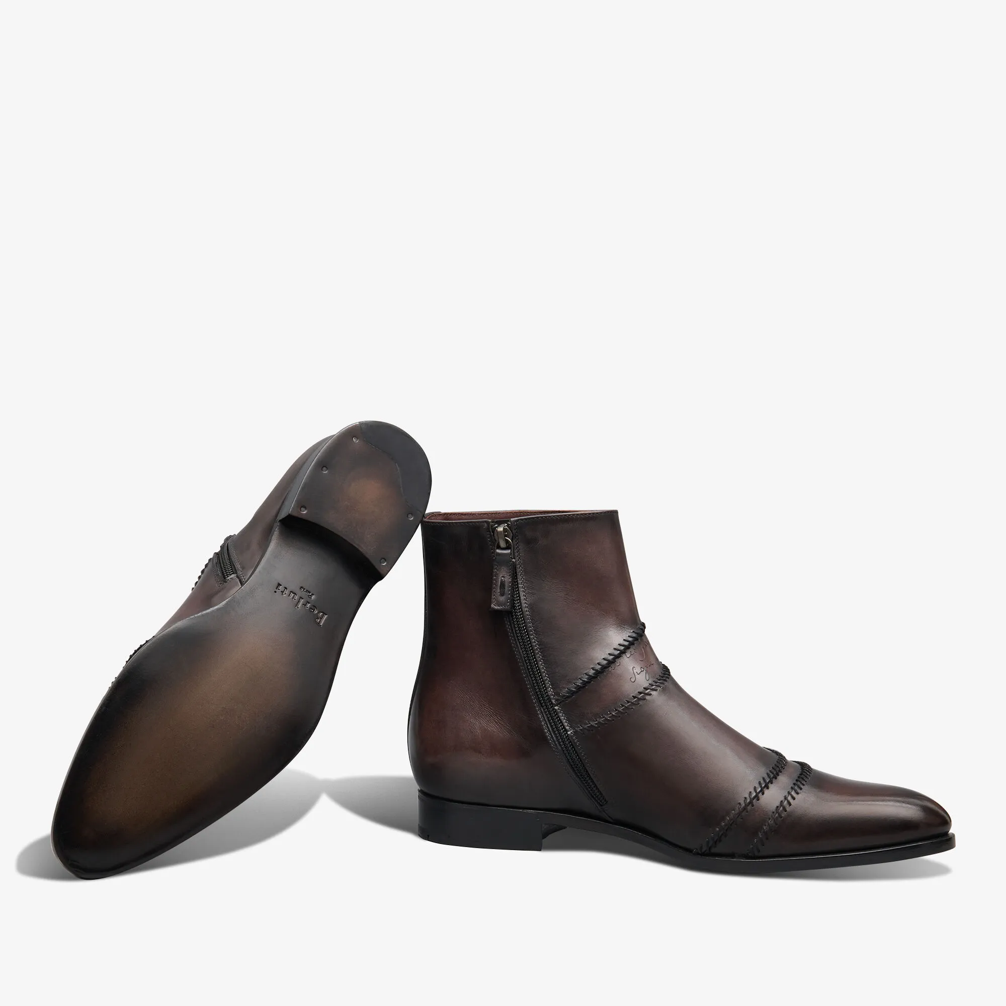 Rapiécé-Reprisé Scritto Leather Boot