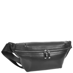 Real Leather Bum Bag Brighton Black