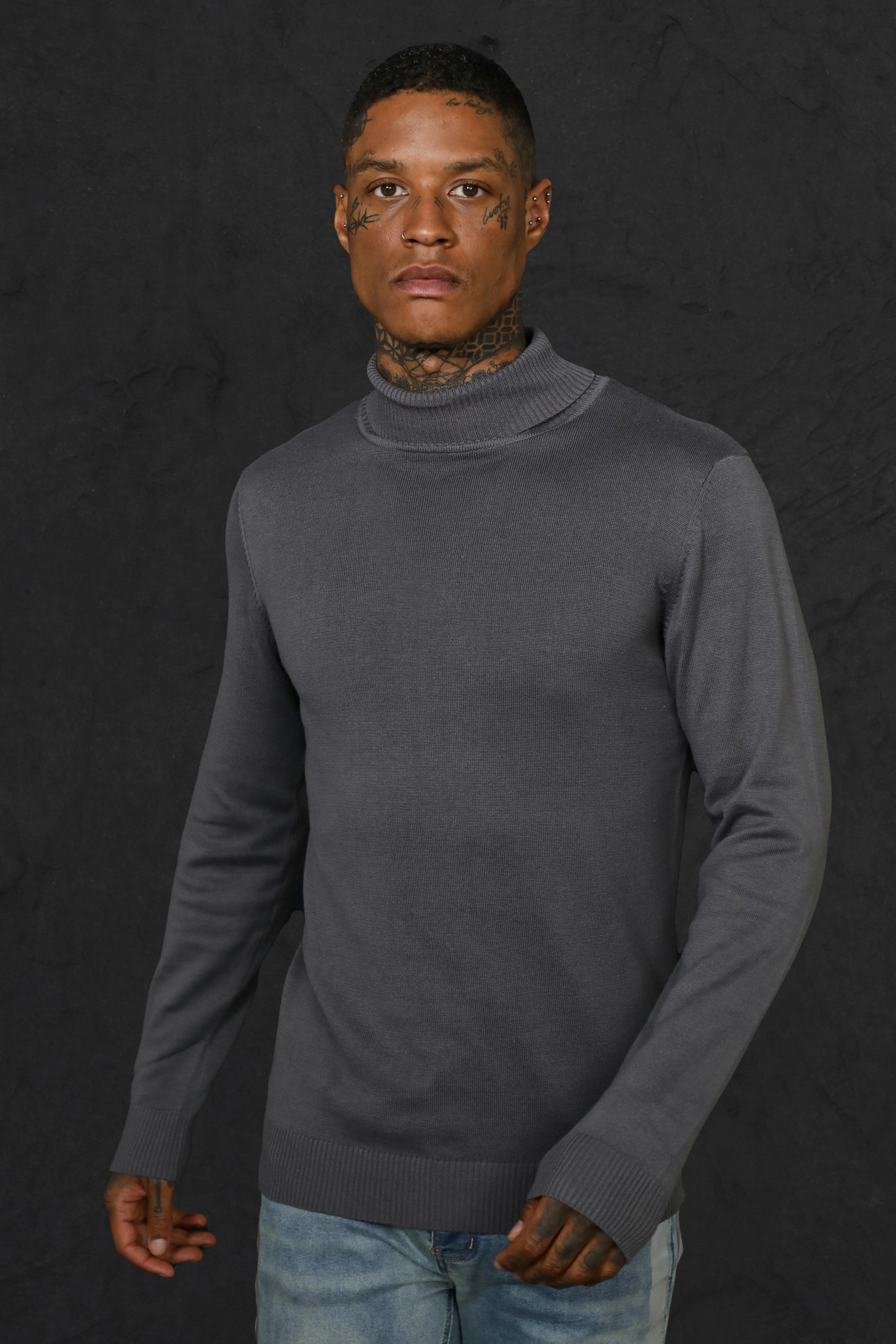 Roll Neck Jumper | boohooMAN UK