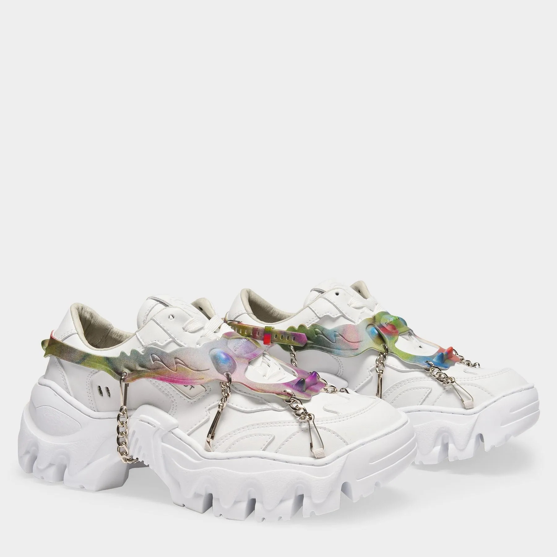 Rombaut  Boccaccio II Harness Sneakers in White Vegan Leather