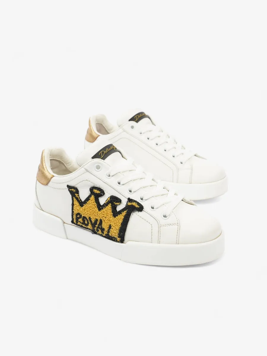 Royal Crown Portofino Sneakers White / Gold Leather EU 38.5 UK 5.5