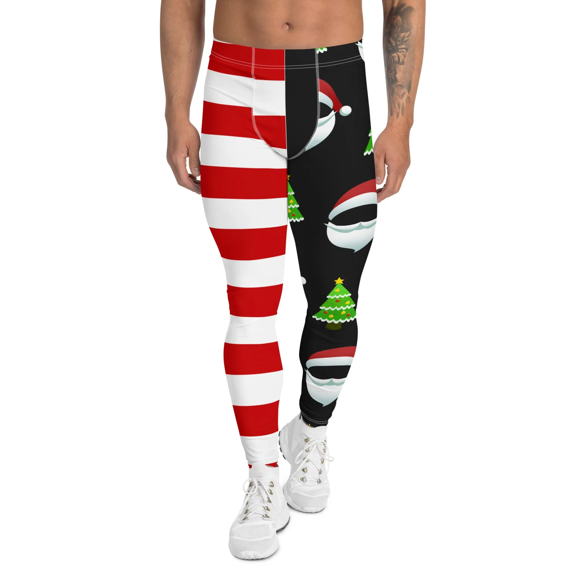 Santa Claus Stripes Men's Leggings