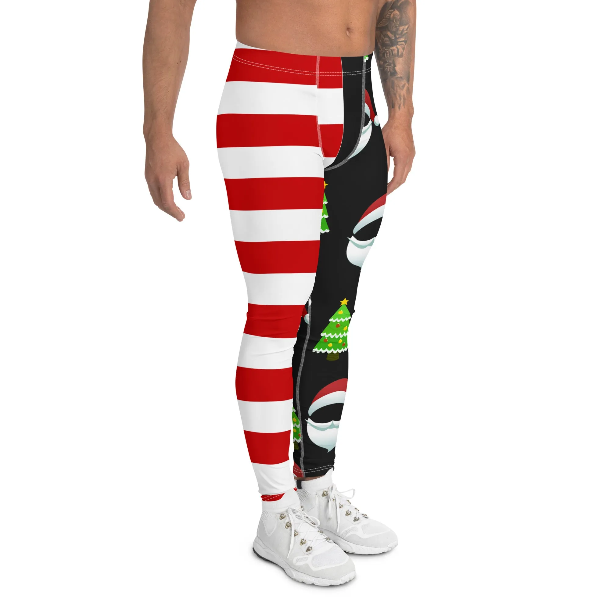 Santa Claus Stripes Men's Leggings