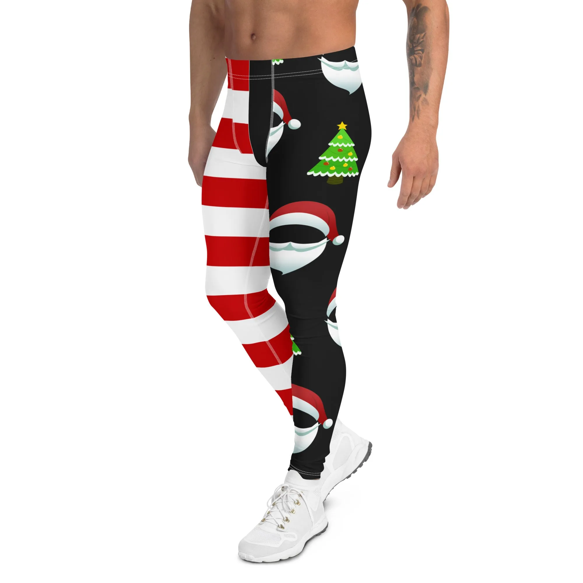 Santa Claus Stripes Men's Leggings