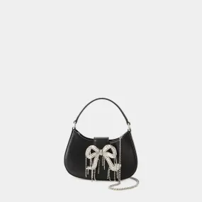 SELF PORTRAIT  Crescent Bag - Self Portrait - Leather - Black