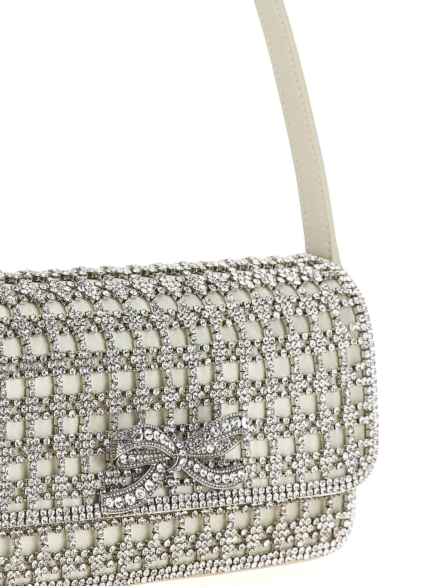 Self Portrait    Self Portrait 'Champagne Crystal Baguette' Shoulder Bag