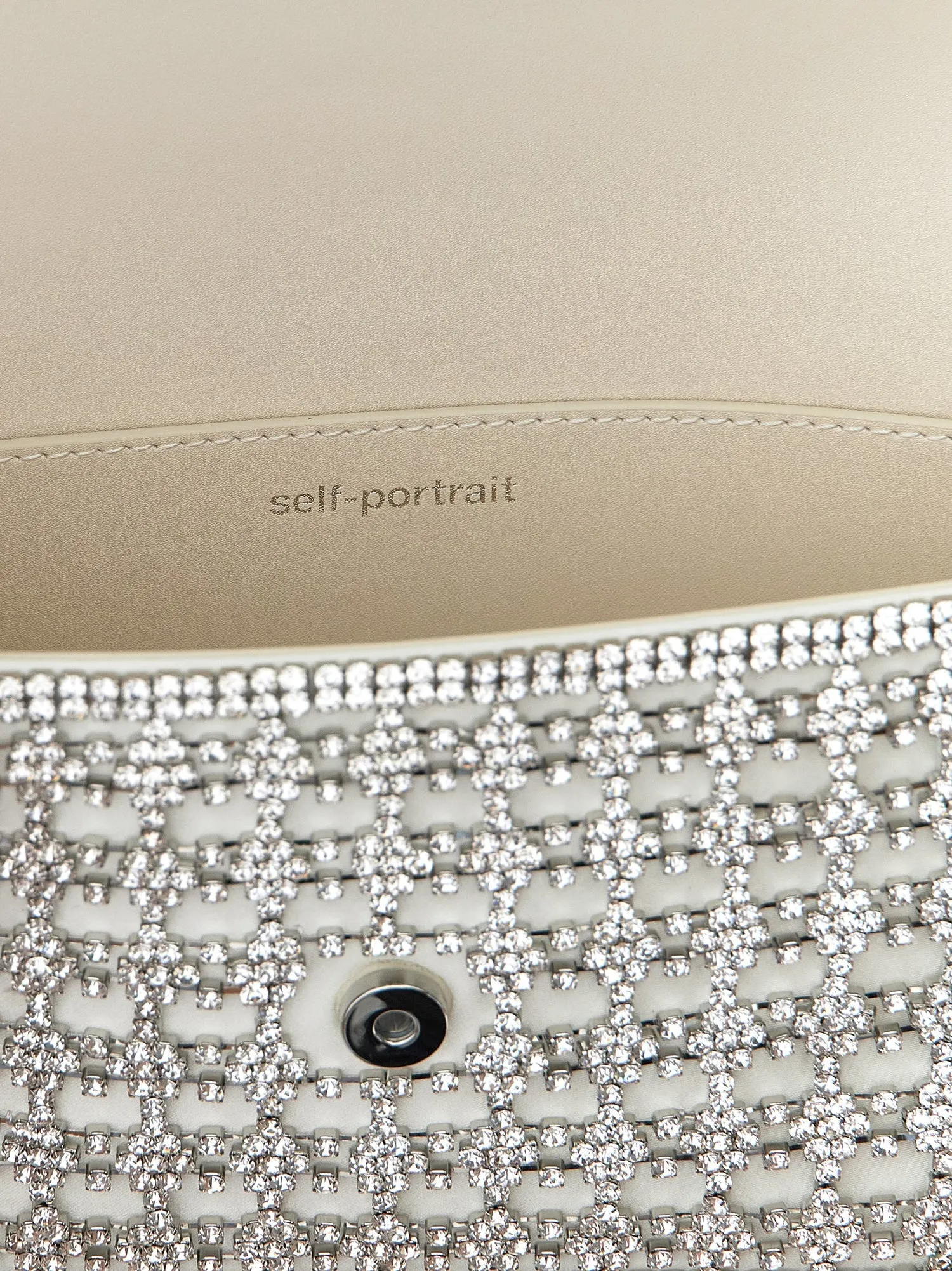 Self Portrait    Self Portrait 'Champagne Crystal Baguette' Shoulder Bag