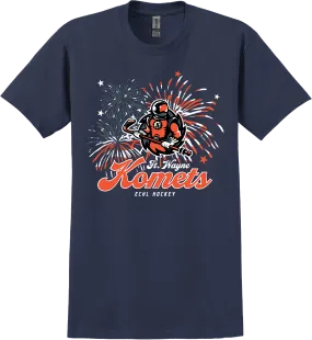 Short Sleeve Patriotic Navy Short Sleeve Komets T Shirt