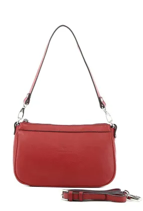 Shoulder bag with 1 handle, red cowhide leather 462348