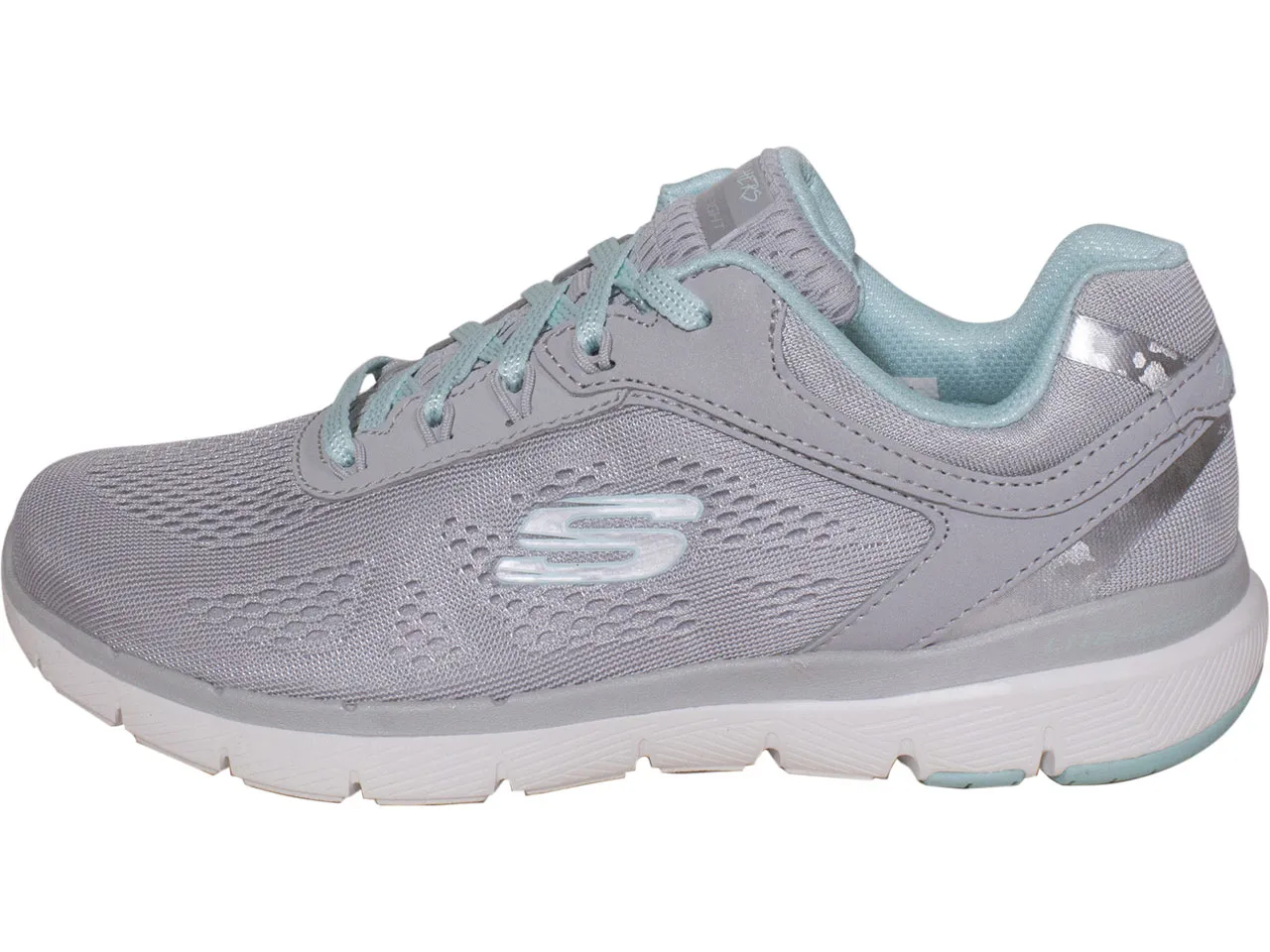 Skechers Women's Flex-Appeal-3.0 Moving Fast Sneakers Gray/Mint Sz: 7 13059