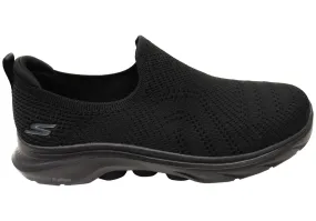 Skechers Womens GOwalk 7 Amina Comfortable Black Slip On Shoes