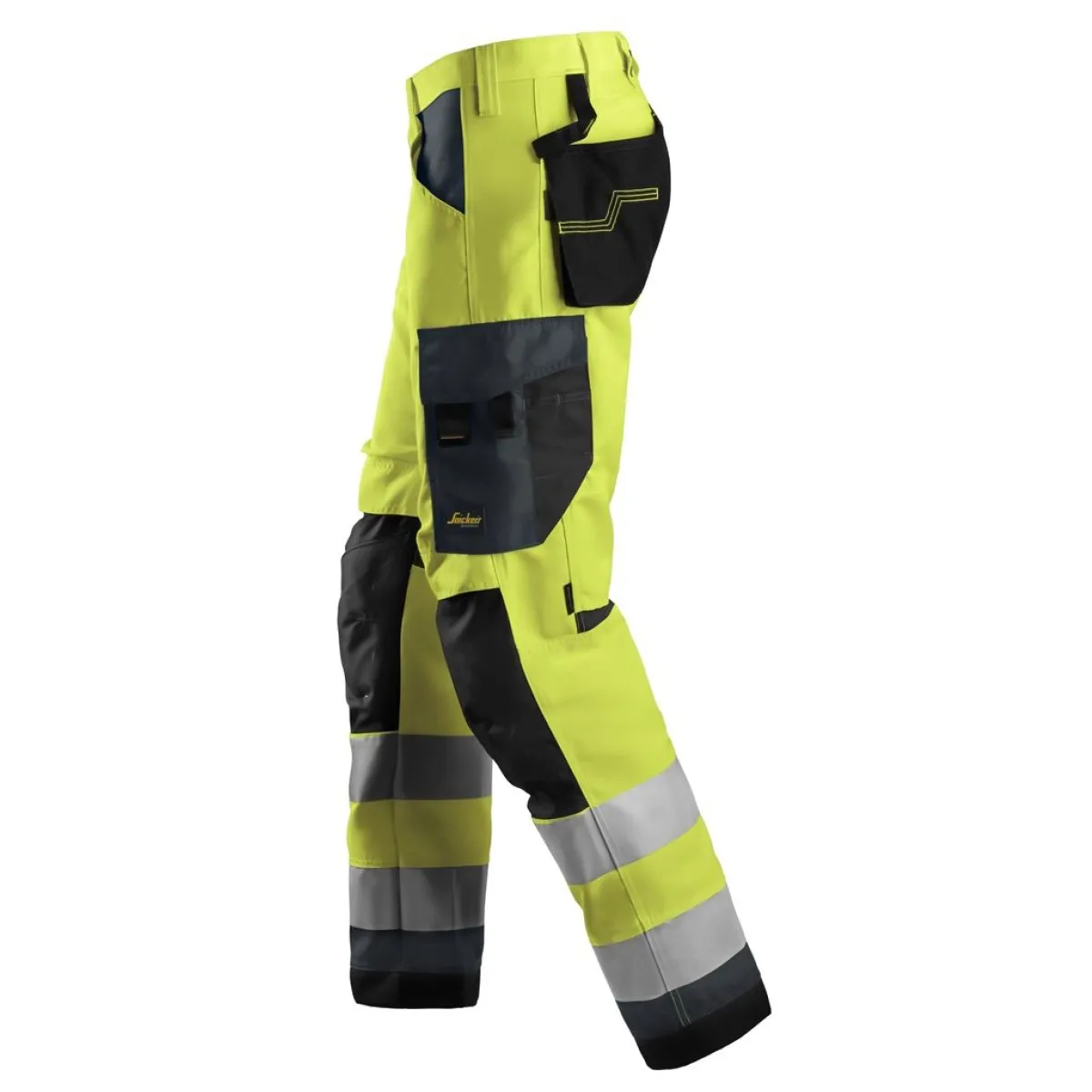 Snickers 6331 AllroundWork, High-Vis Work Trousers+, Class 2 - Yellow/Ste