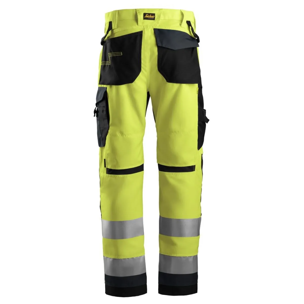 Snickers 6331 AllroundWork, High-Vis Work Trousers+, Class 2 - Yellow/Ste