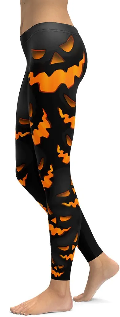 Spooky Pumpkin Halloween Leggings