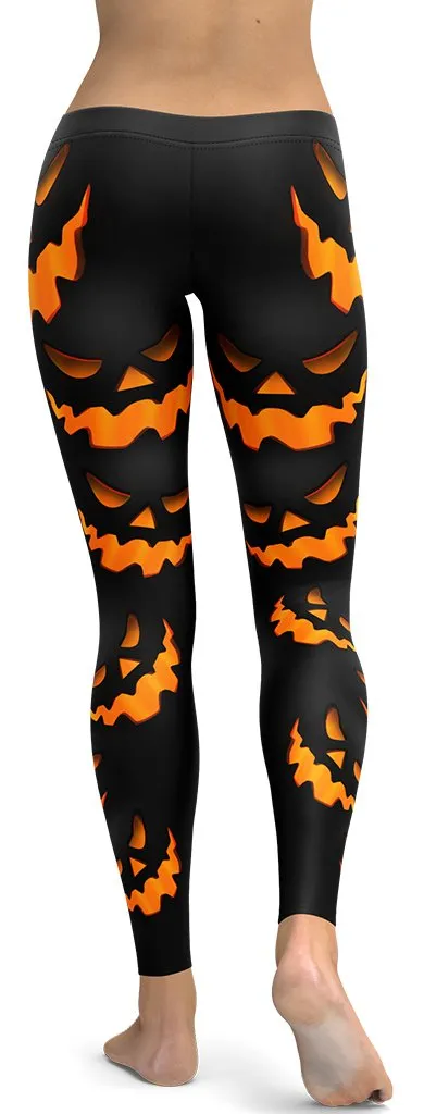 Spooky Pumpkin Halloween Leggings