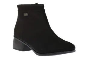 Stretch Black Zipper Water-Resistant Ankle Boot