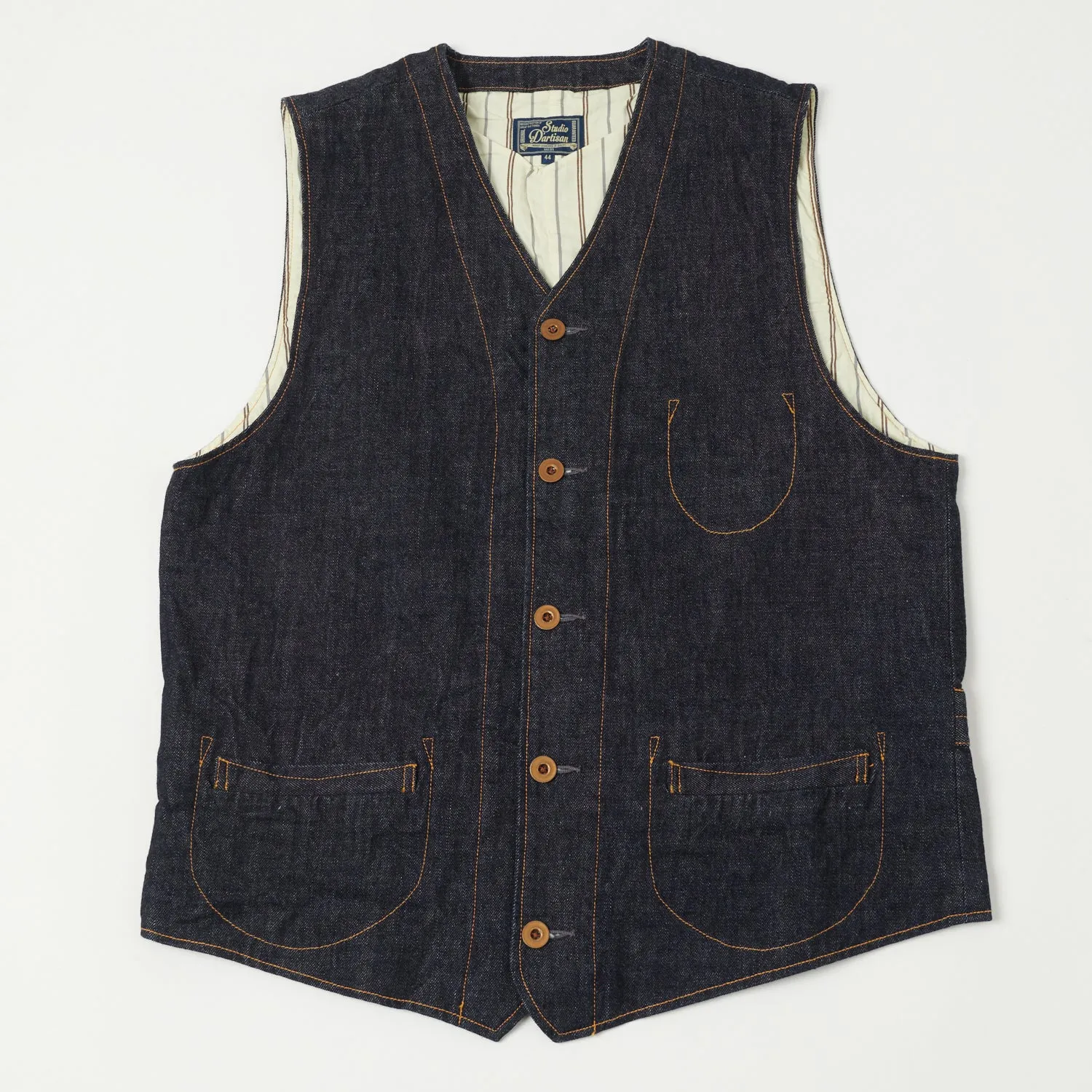 Studio D'artisan D4404 Denim Vest - One Wash