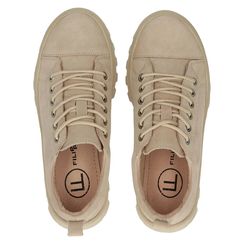 Suede Leather Sneakers Filippo DP3522 / 22 BE Beige