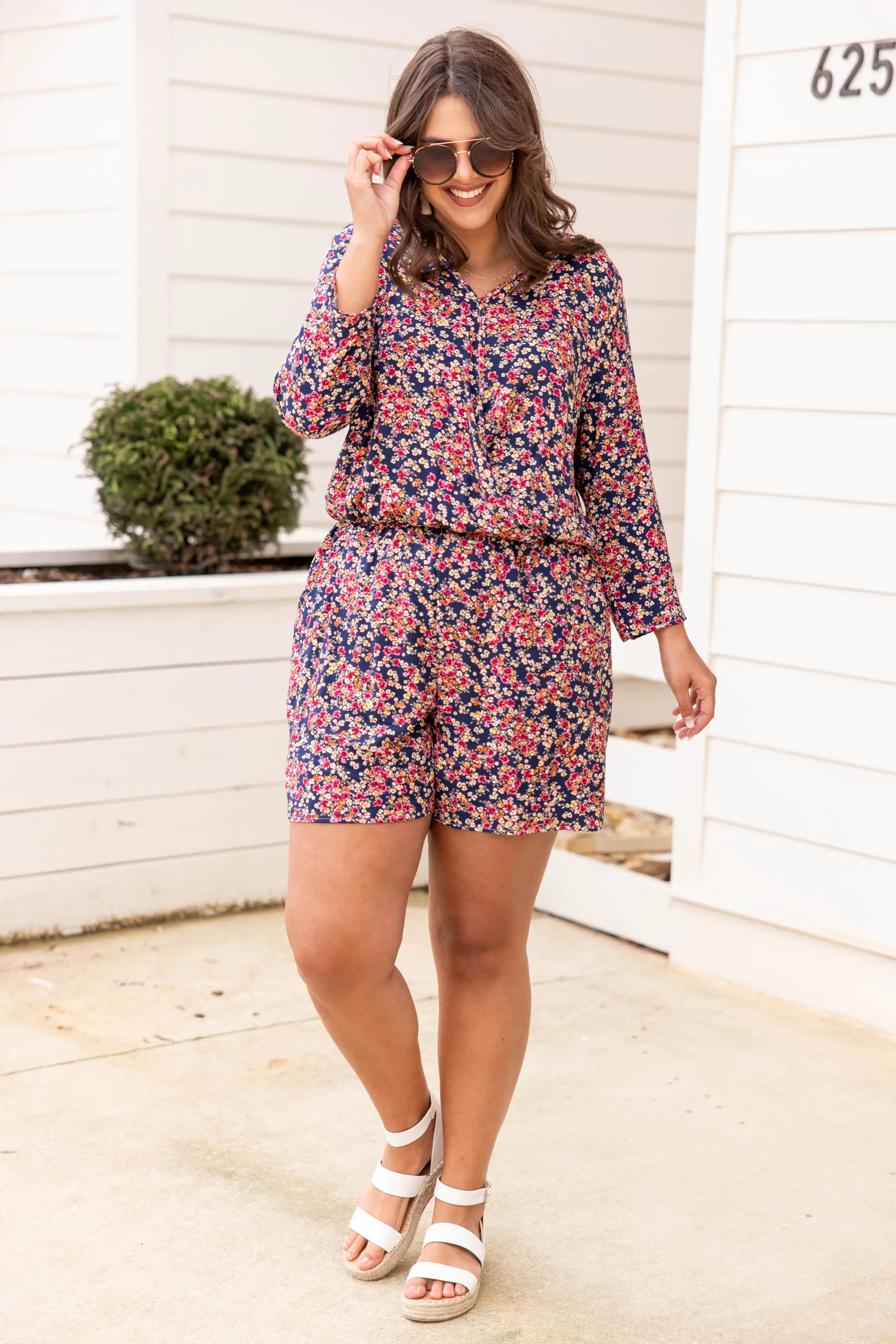 Summer Daydream Romper, Navy