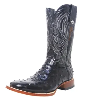 Tanner Mark Black Ostrich Print Men's Boot