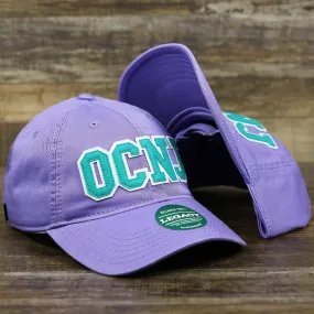 Teal OCNJ Wordmark White Outline Dad Hat | Lavender Dad Hat