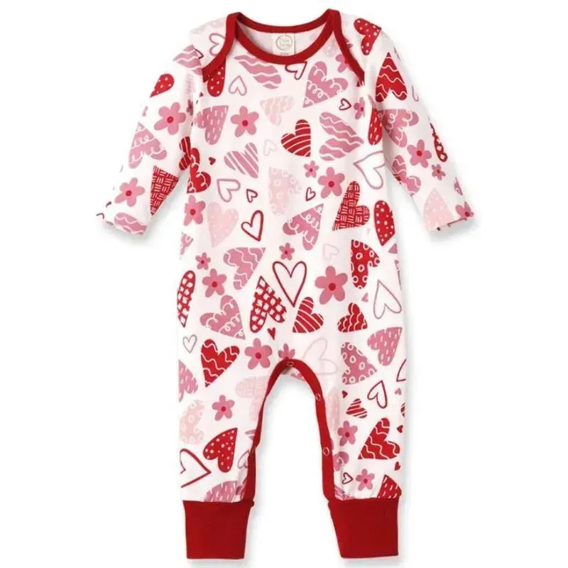 Tesa Babe - Baby Girl's Valentine Hearts Bamboo Romper