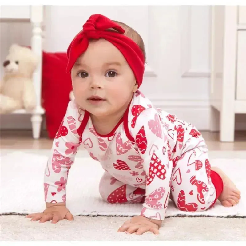 Tesa Babe - Baby Girl's Valentine Hearts Bamboo Romper