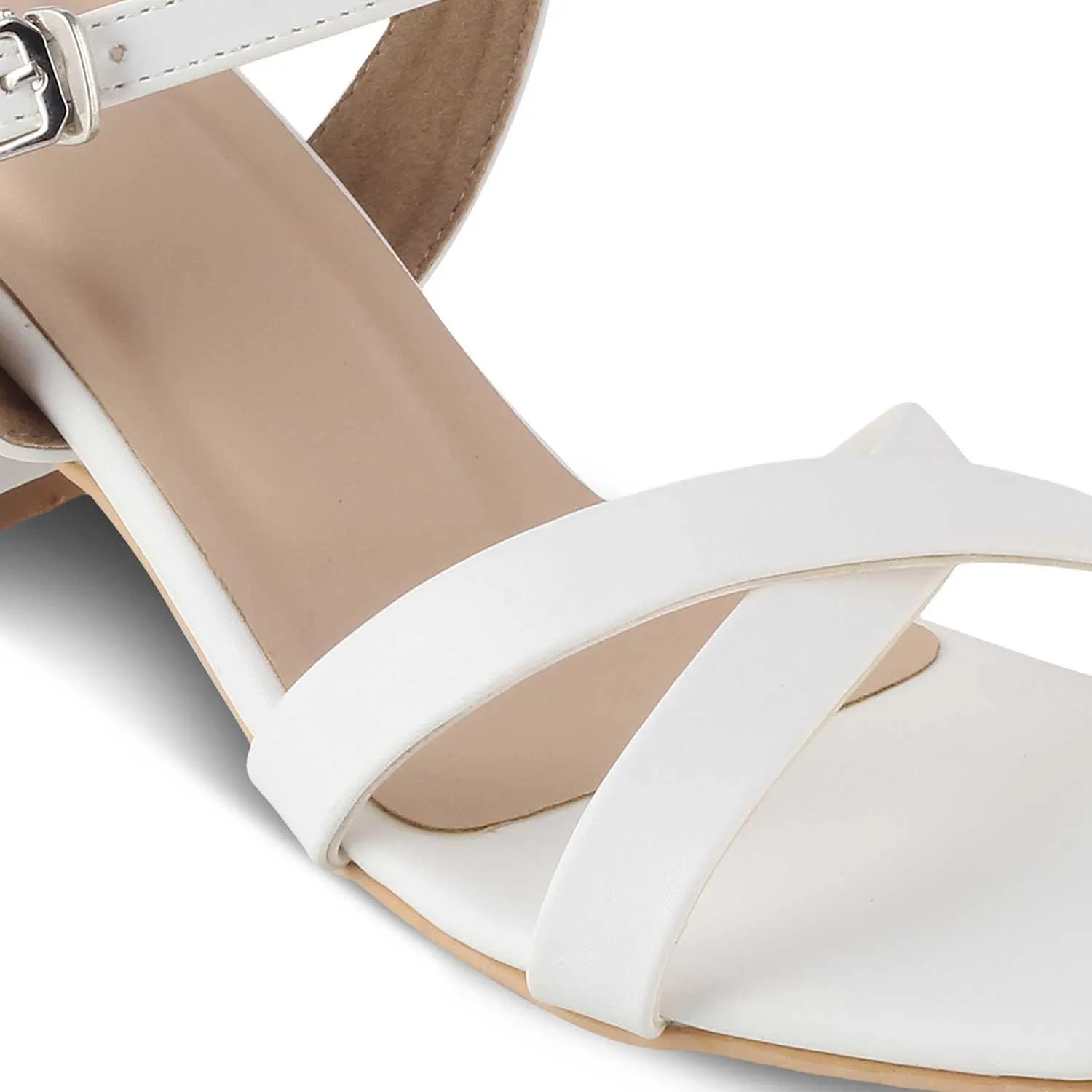 The Roche White Women's Dress Block Heel Sandals Tresmode