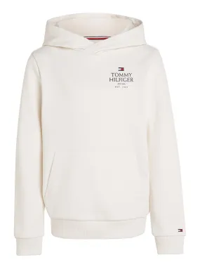 Tommy Hilfiger Boys Th Logo Puff Print Reg Hoodie - Cream