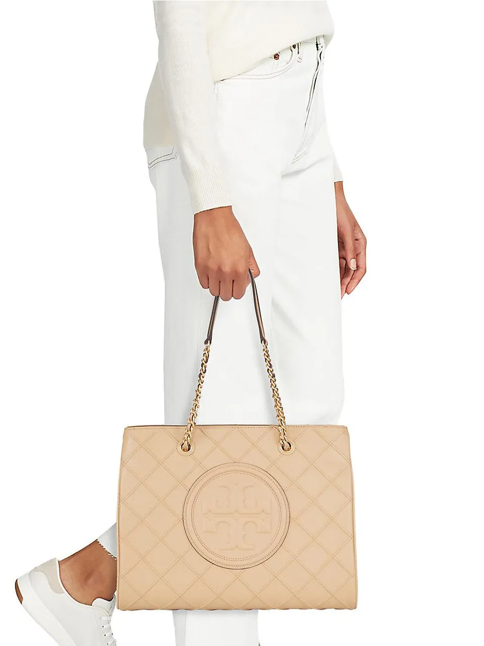 Tory Burch Fleming Soft Leather Shoulder Bag Desert Dune