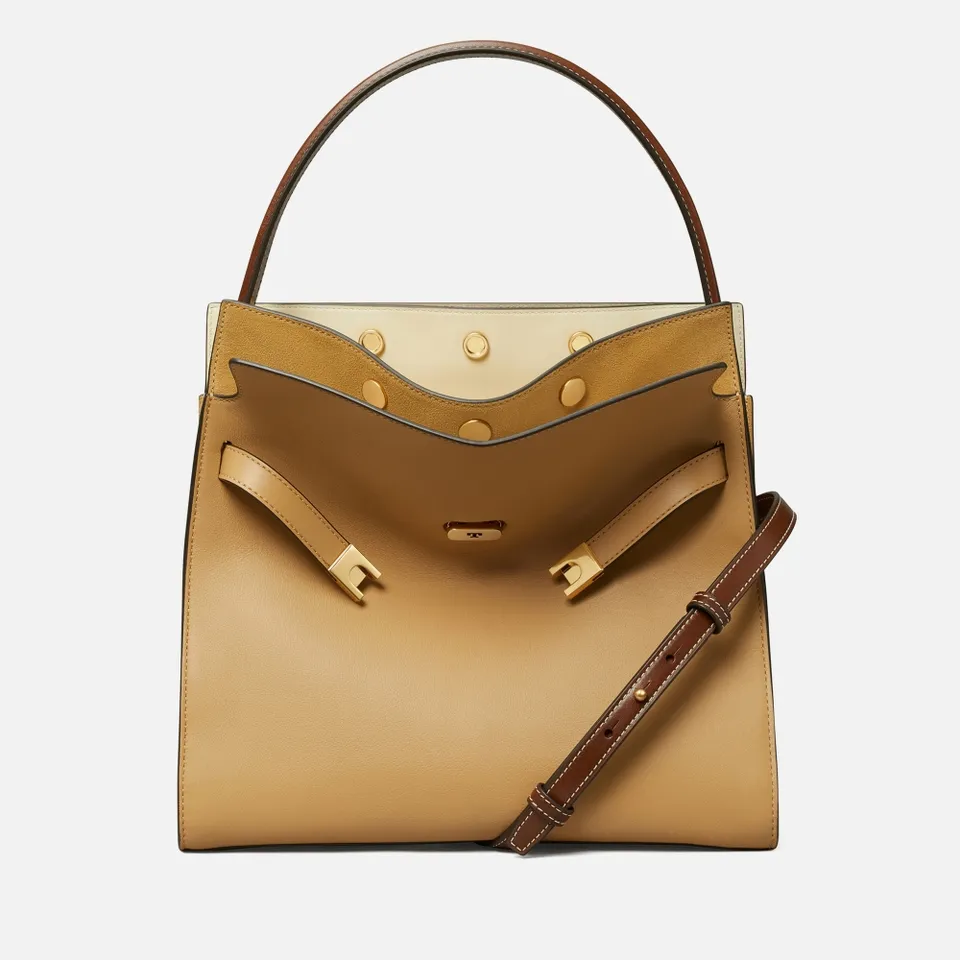 Tory Burch Lee Radziwill Leather And Suede Double Bag | Coggles