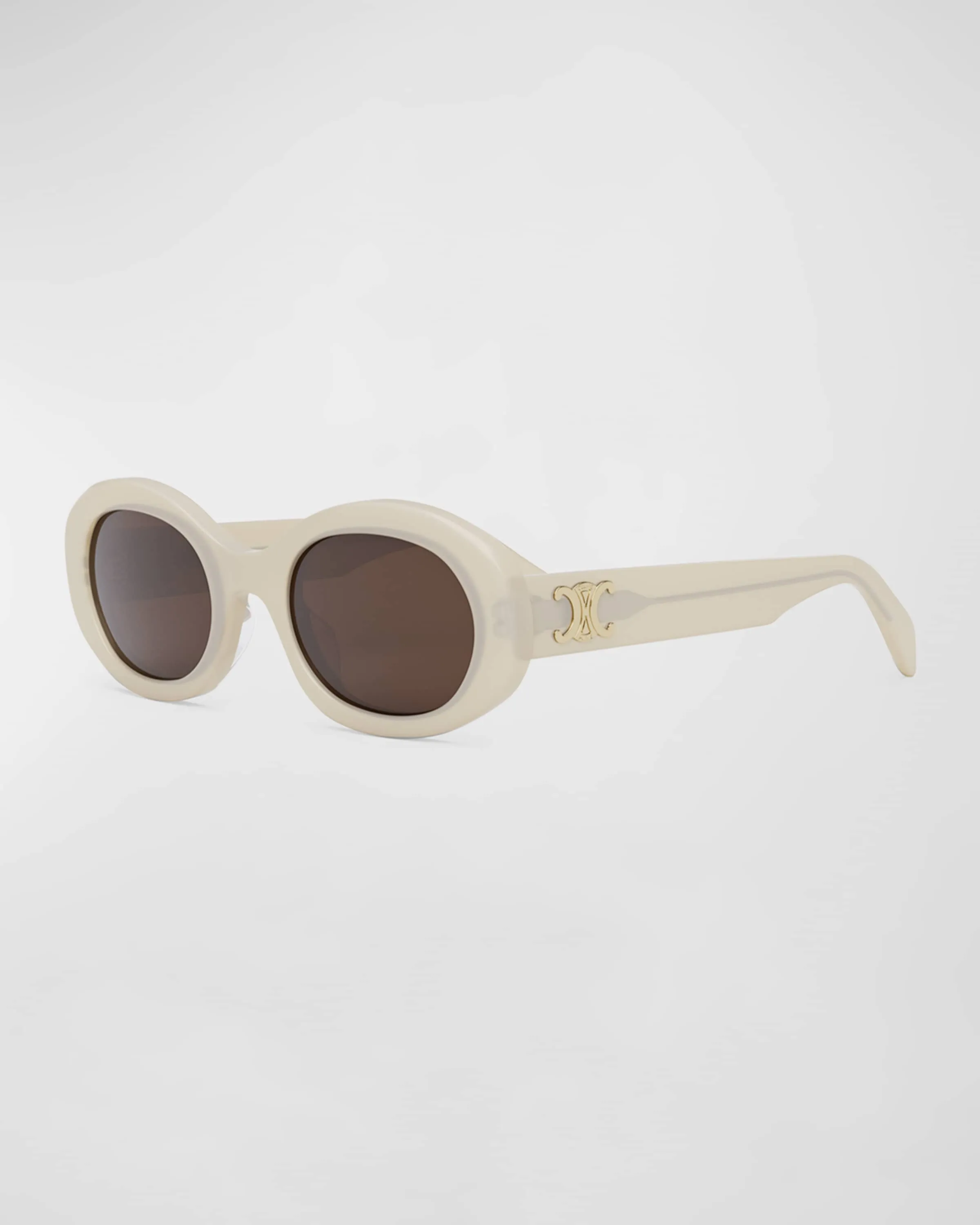 Triomphe Logo Oval Acetate Sunglasses