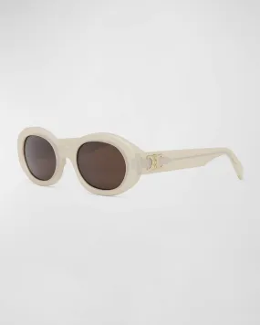 Triomphe Logo Oval Acetate Sunglasses