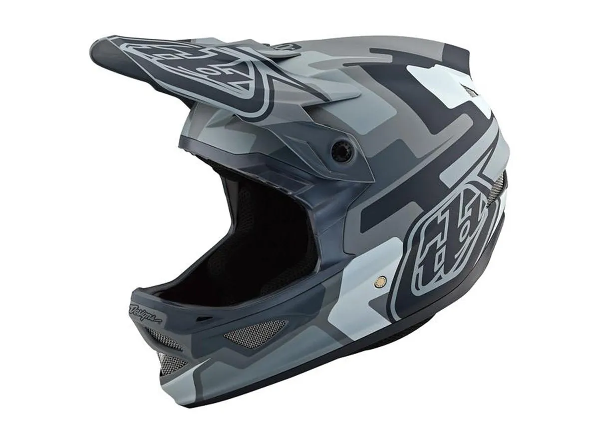 Troy Lee Designs D3 Fiberlite Full Face Helmet - Speedcode - Gray