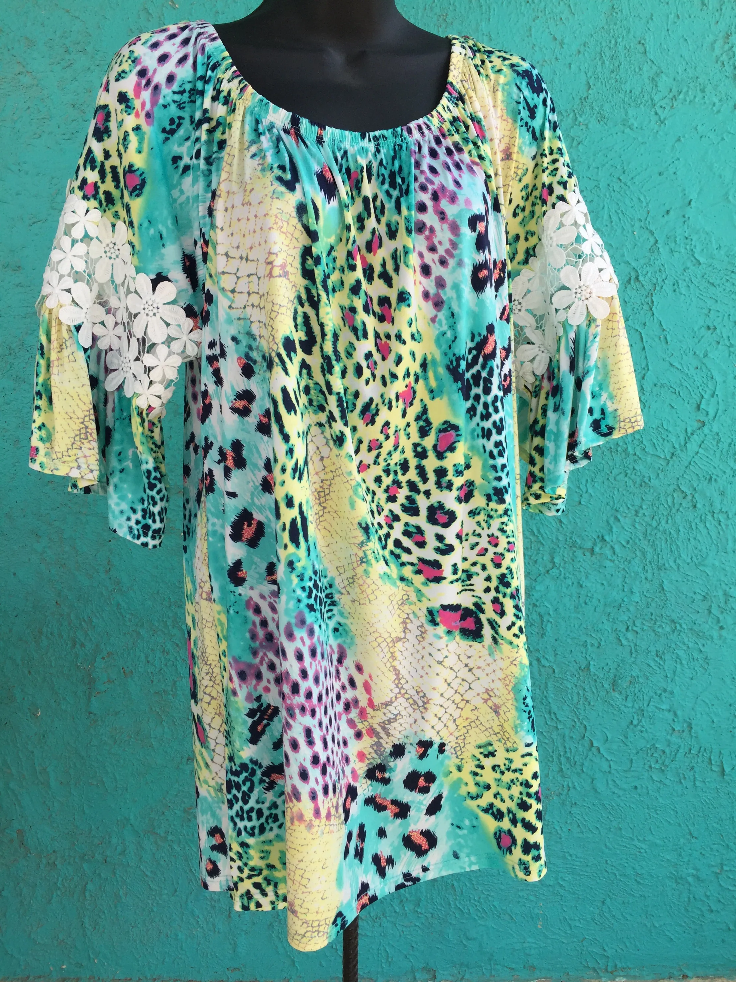 Turquoise Cheetah Dress